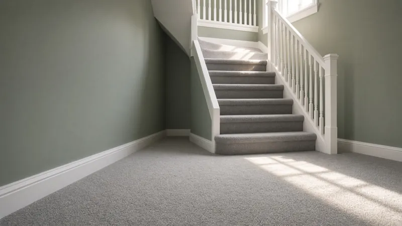 Carpeted stairs
